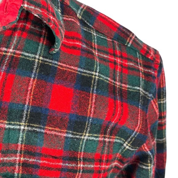 Vintage Pendleton Flannel Shirt Mens Large Red Wool Christie Tartan USA 90s - Picture 3 of 10